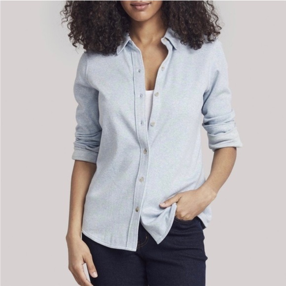 Faherty Tops - Faherty All Time Shirt Blue Heather Twill Sz XSmall